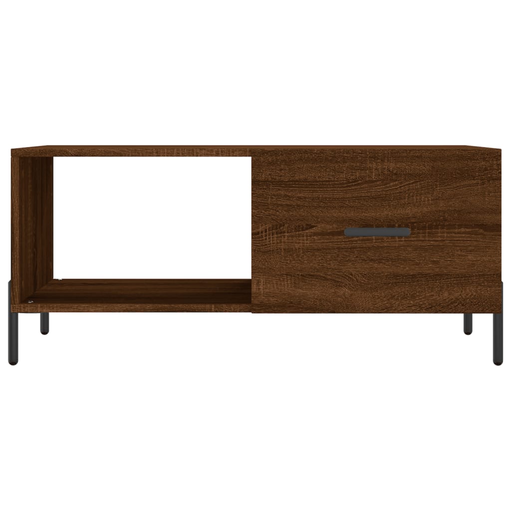 sofabord 90x50x40 cm konstrueret træ brun egetræsfarve