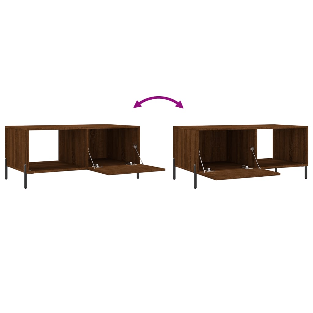 sofabord 90x50x40 cm konstrueret træ brun egetræsfarve