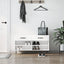 skobænk 102x35x55 cm konstrueret træ hvid højglans