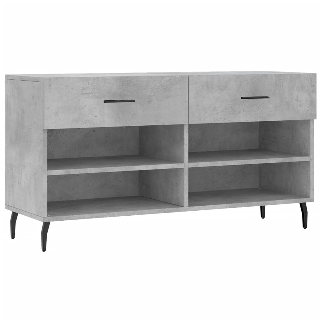 skobænk 102x35x55 cm konstrueret træ betongrå