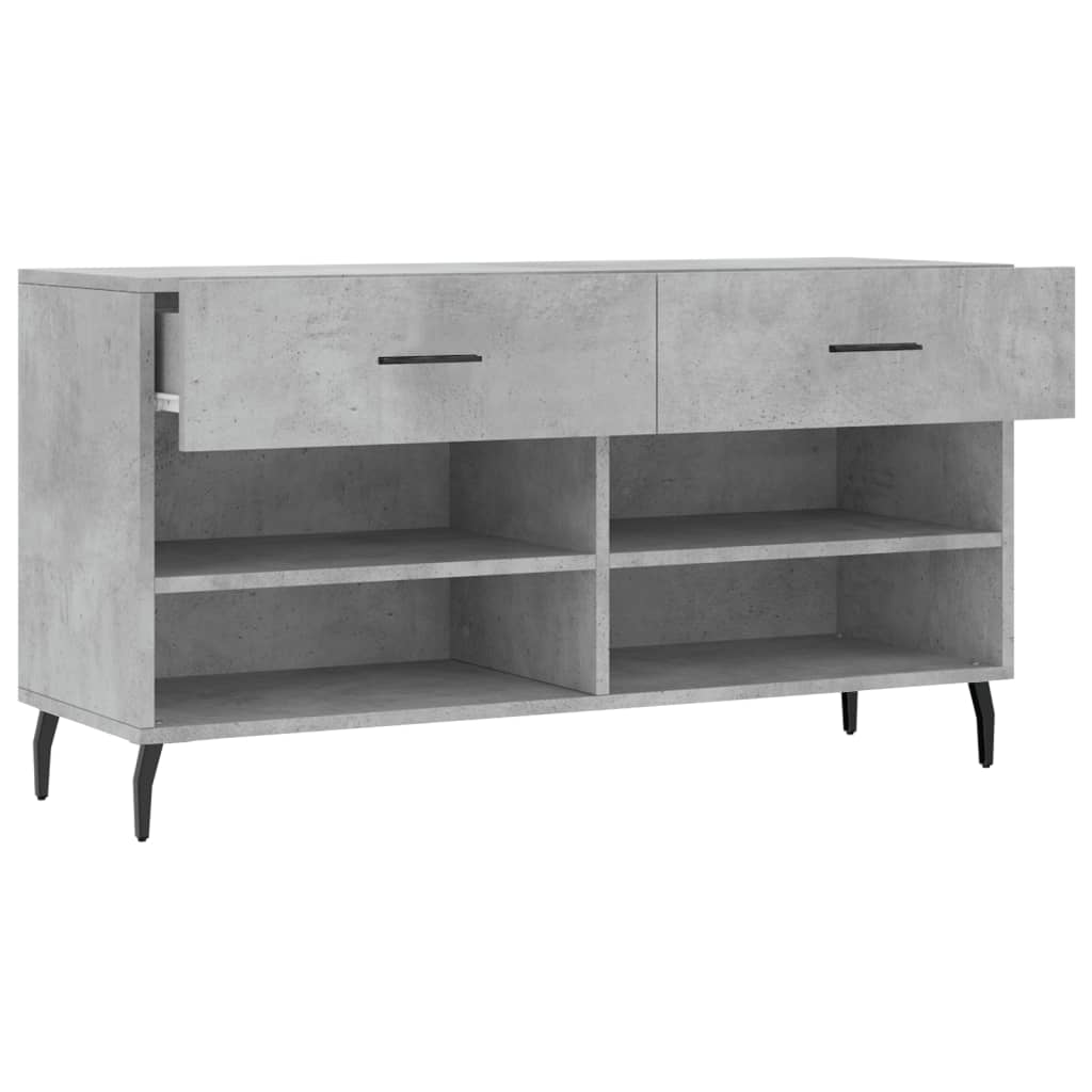 skobænk 102x35x55 cm konstrueret træ betongrå