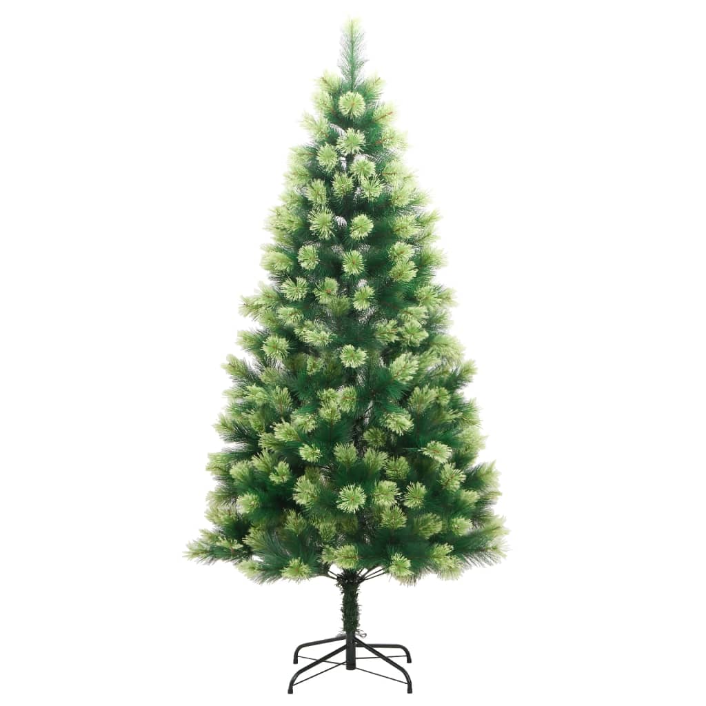 kunstigt juletræ med juletræsfod 210 cm hængslet