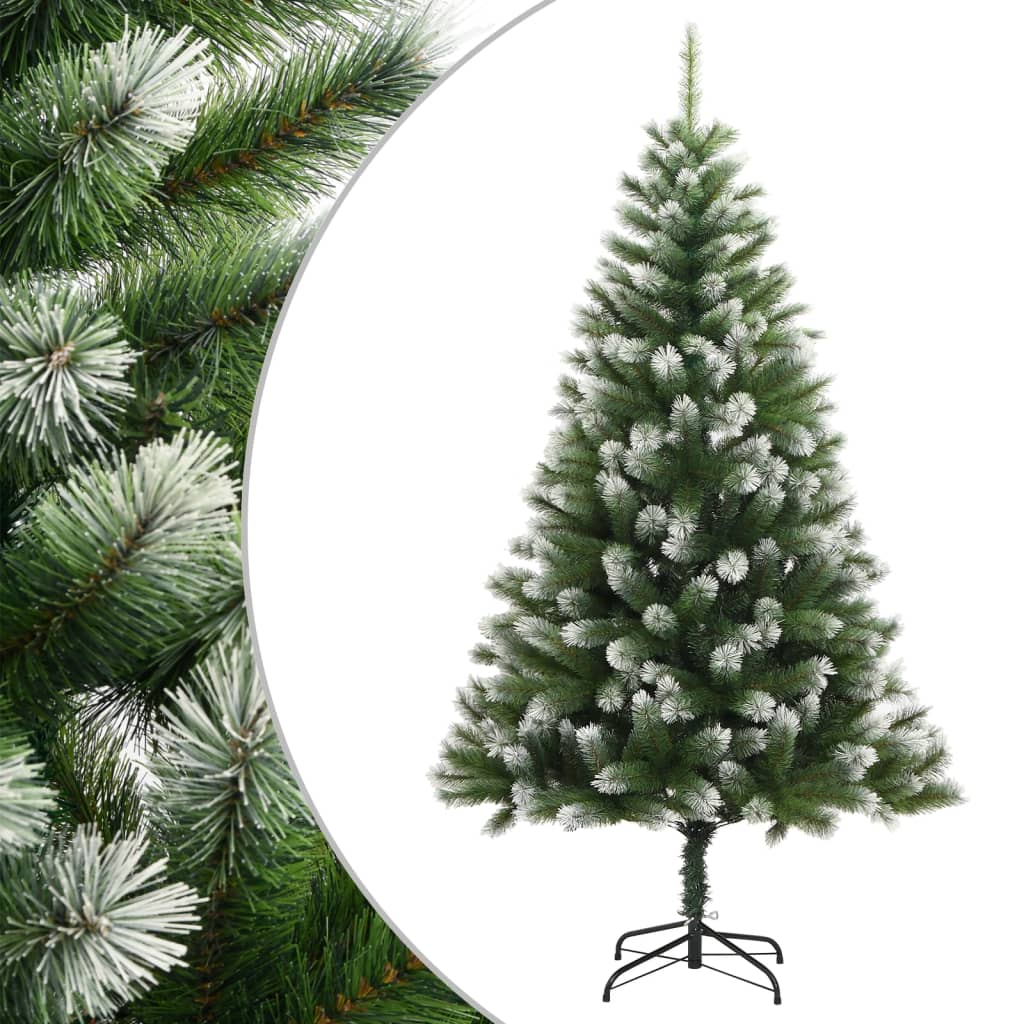 kunstigt juletræ med sne 150 cm hængslet