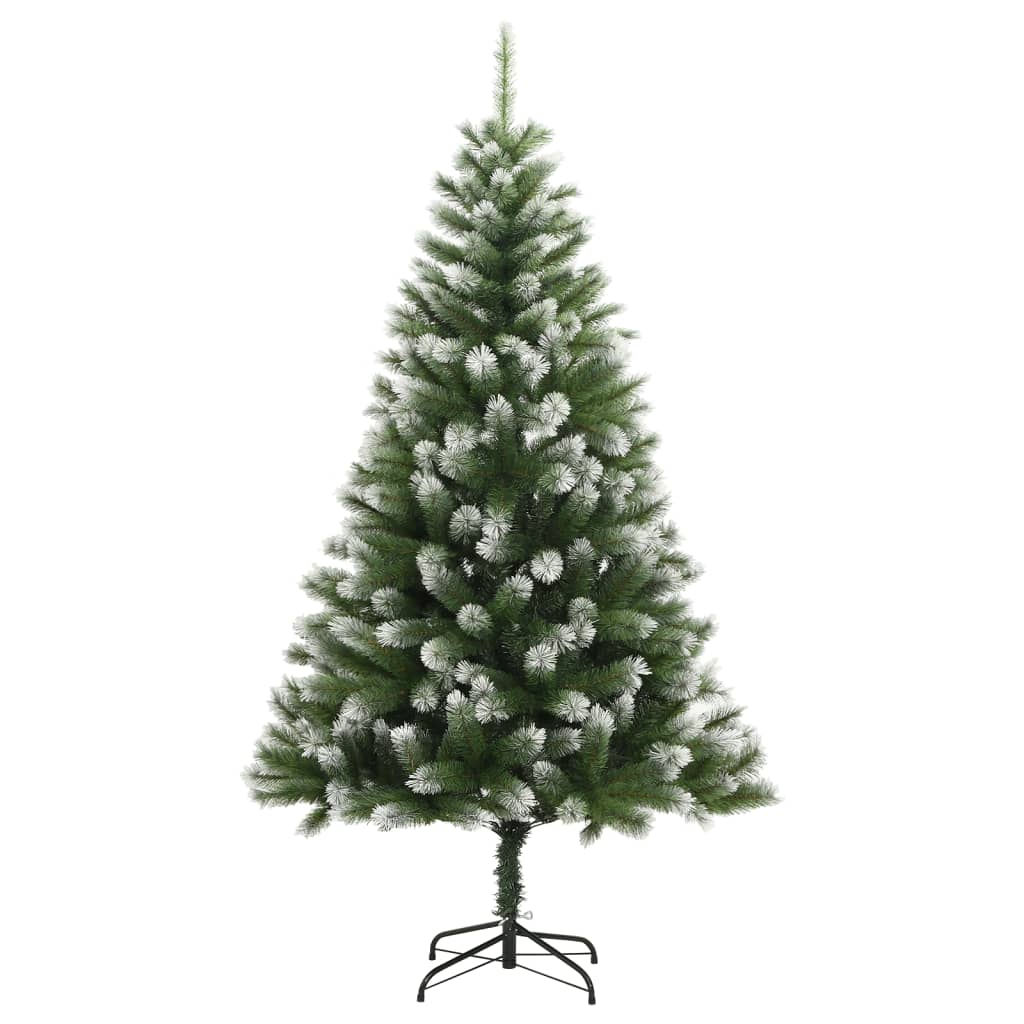 kunstigt juletræ med sne 180 cm hængslet
