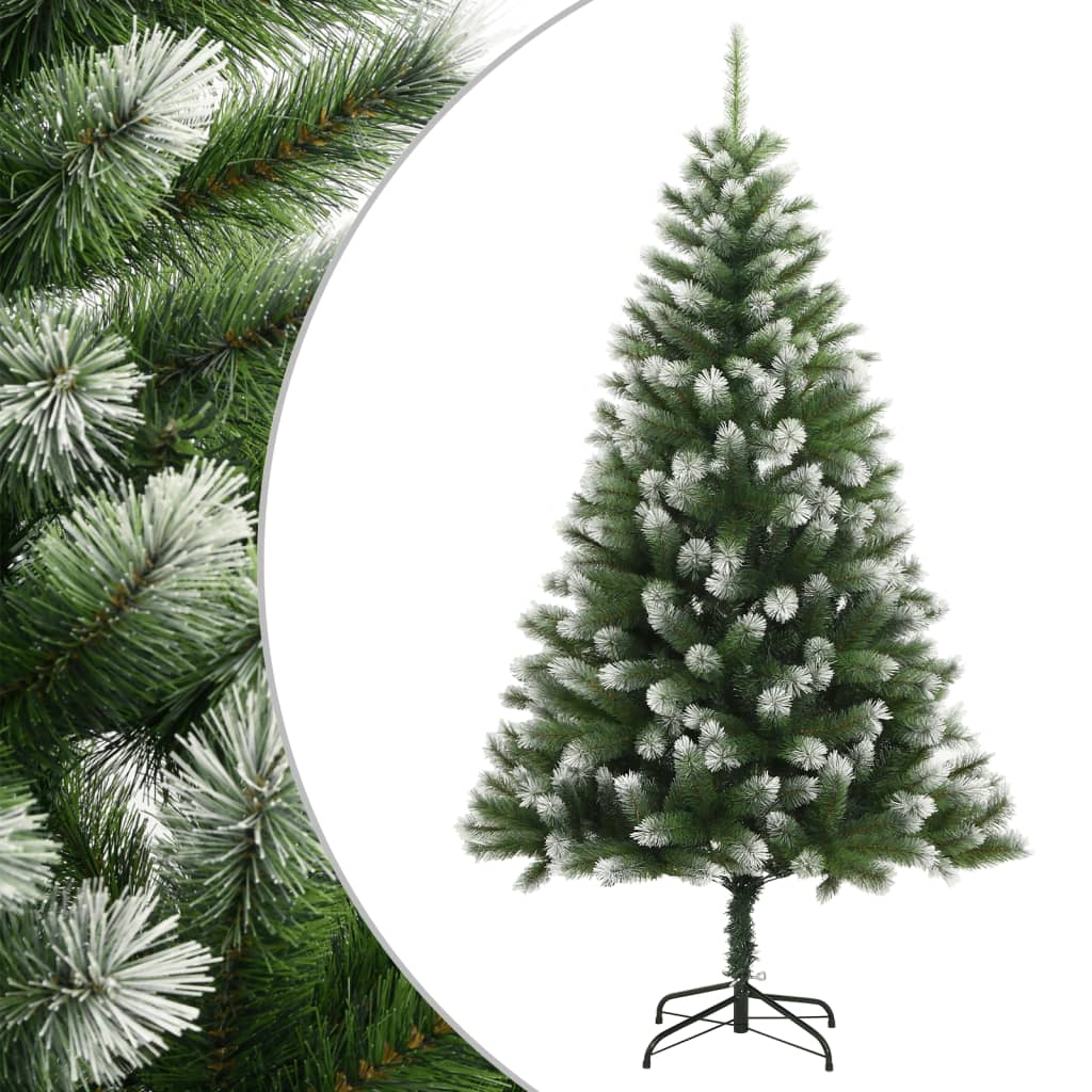 kunstigt juletræ med sne 210 cm hængslet