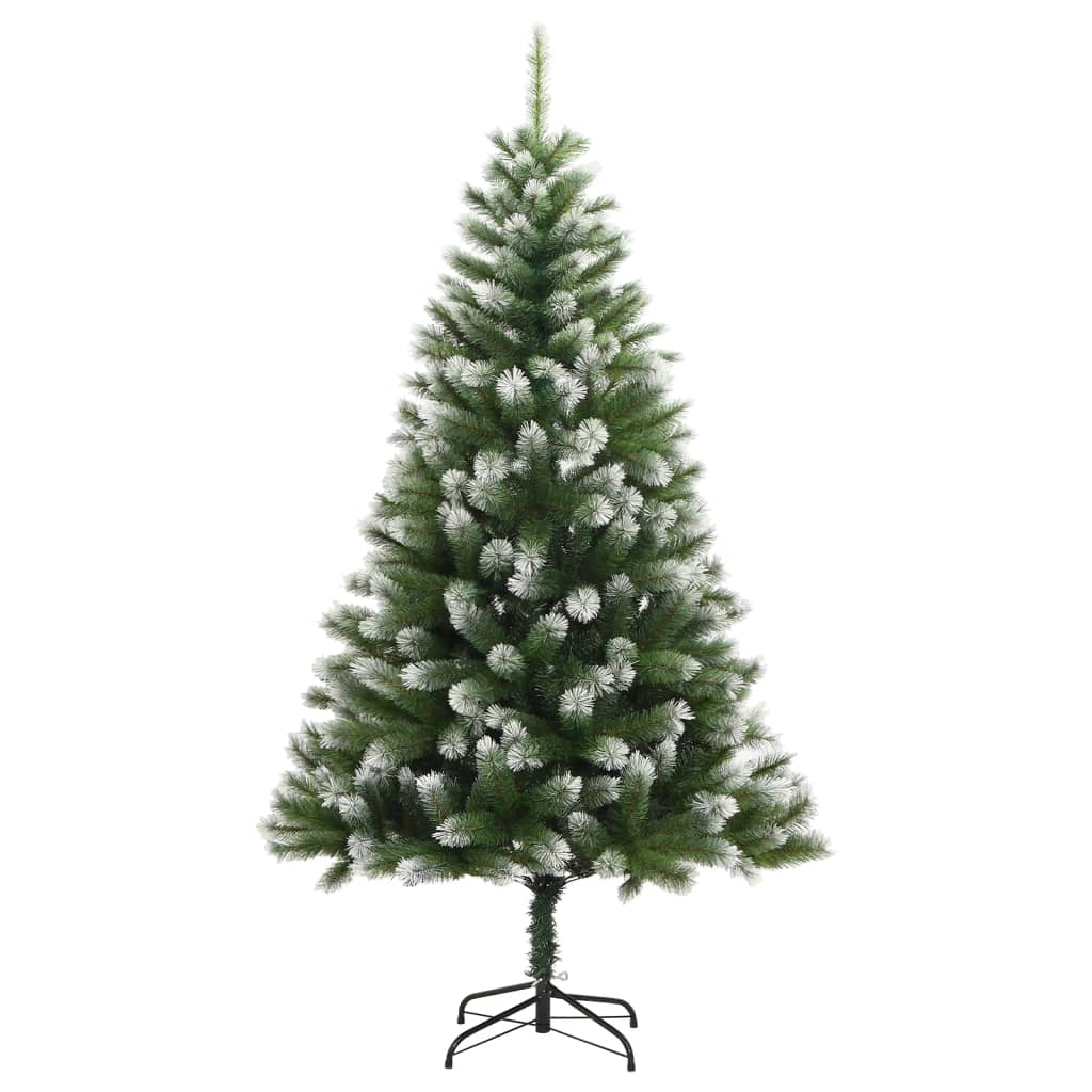 kunstigt juletræ med sne 210 cm hængslet