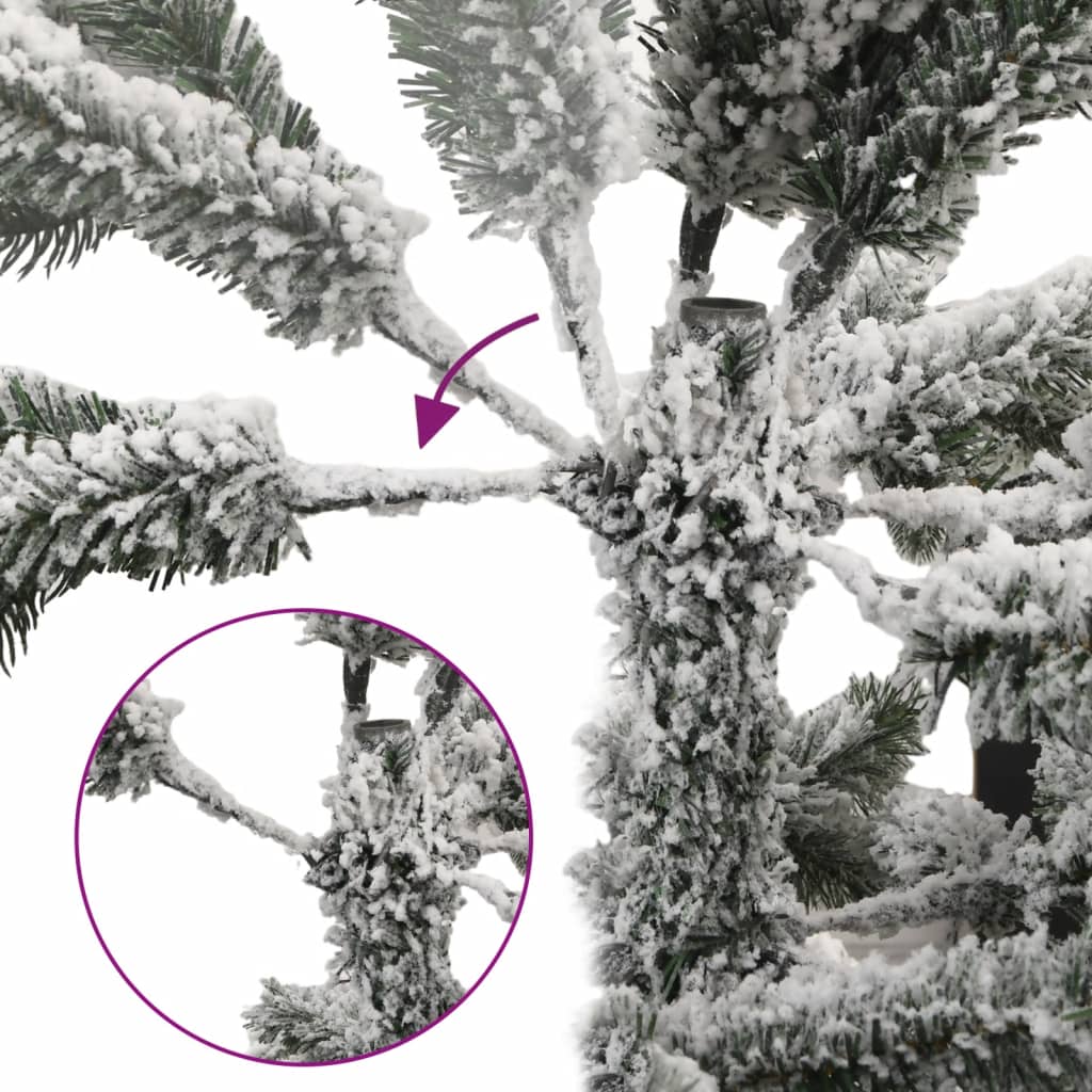 kunstigt juletræ med sne 210 cm