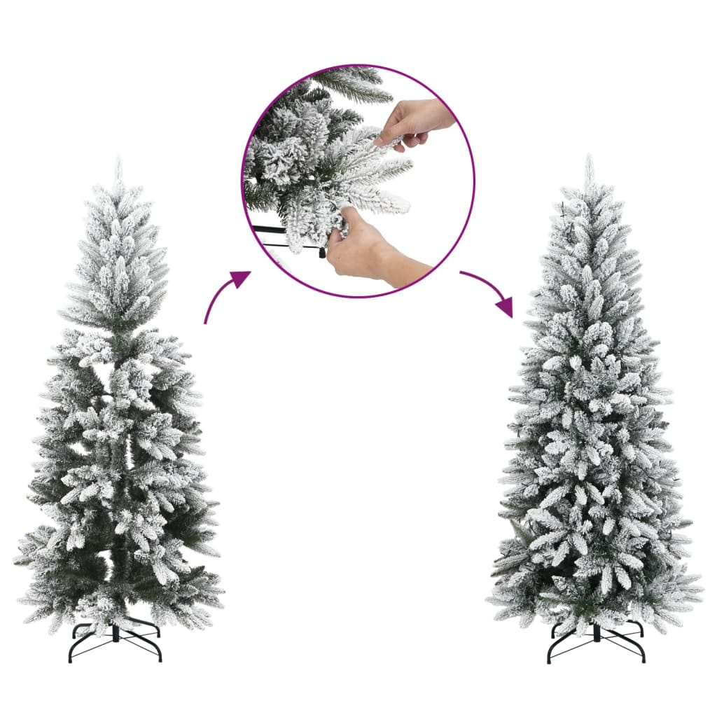 kunstigt juletræ med sne 210 cm