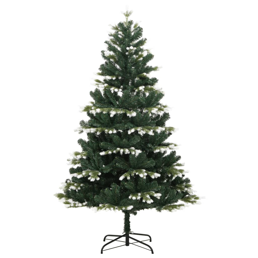 kunstigt juletræ med sne 150 cm hængslet