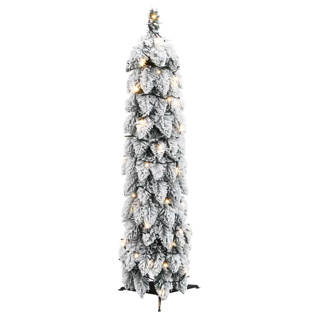 kunstigt juletræ med 45 LED'er og sne 90 cm