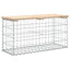 havebænk med gabiondesign 83x31,5x42 cm massivt fyrretræ