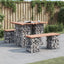 havebord gabiondesign 100x70x72 cm massivt træ Douglas
