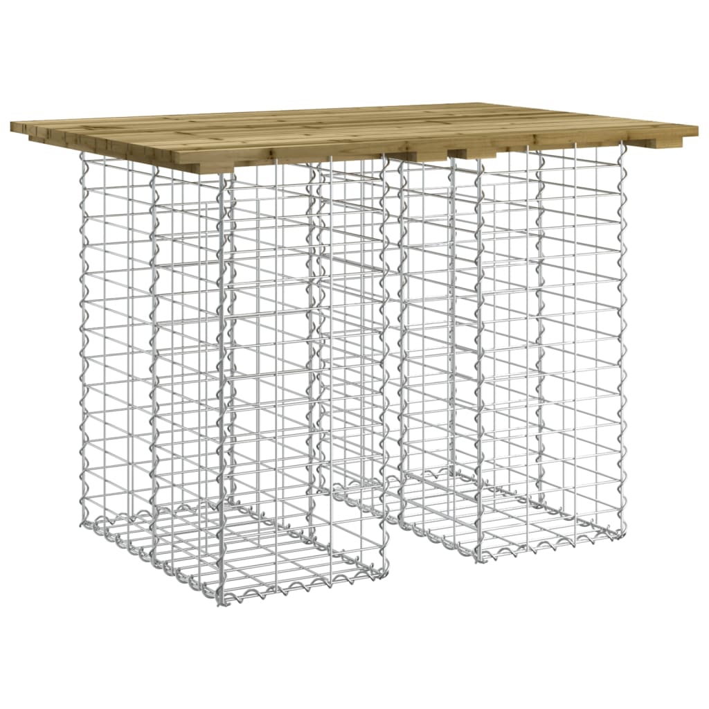havebord gabiondesign 100x70x72 cm imprægneret fyrretræ