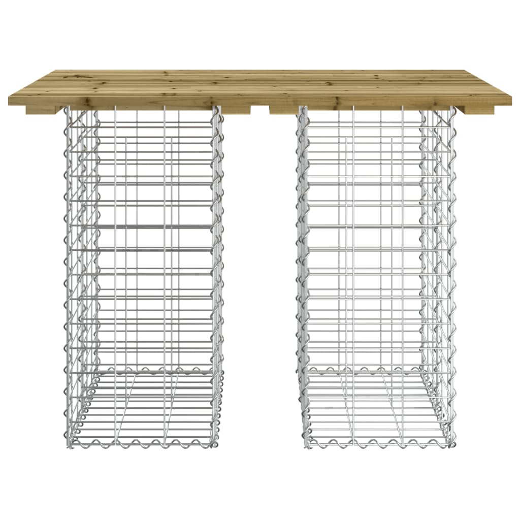 havebord gabiondesign 100x70x72 cm imprægneret fyrretræ