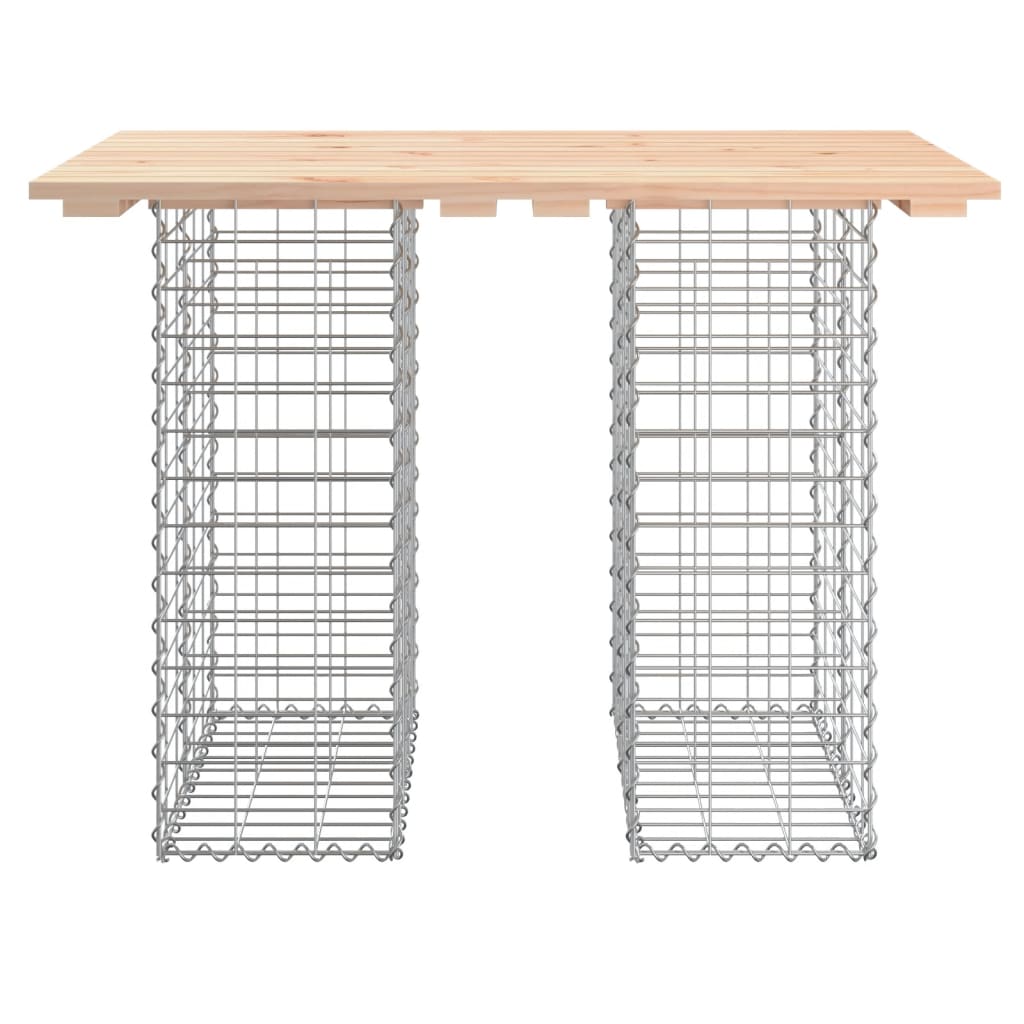 havebord gabiondesign 100x70x72 cm massivt træ fyrretræ