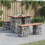 havebord gabiondesign 100x70x72 cm massivt træ Douglas