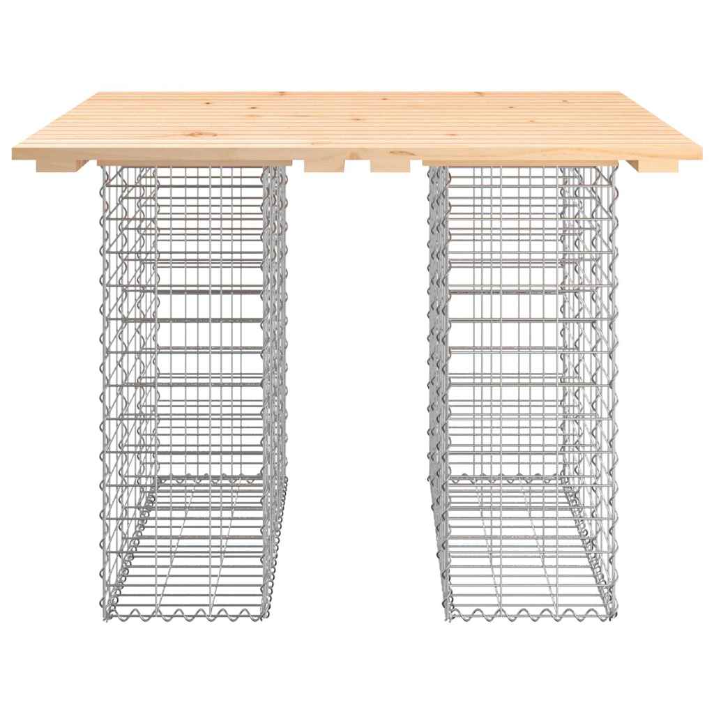 havebord gabiondesign 100x102x72 cm massivt træ fyrretræ