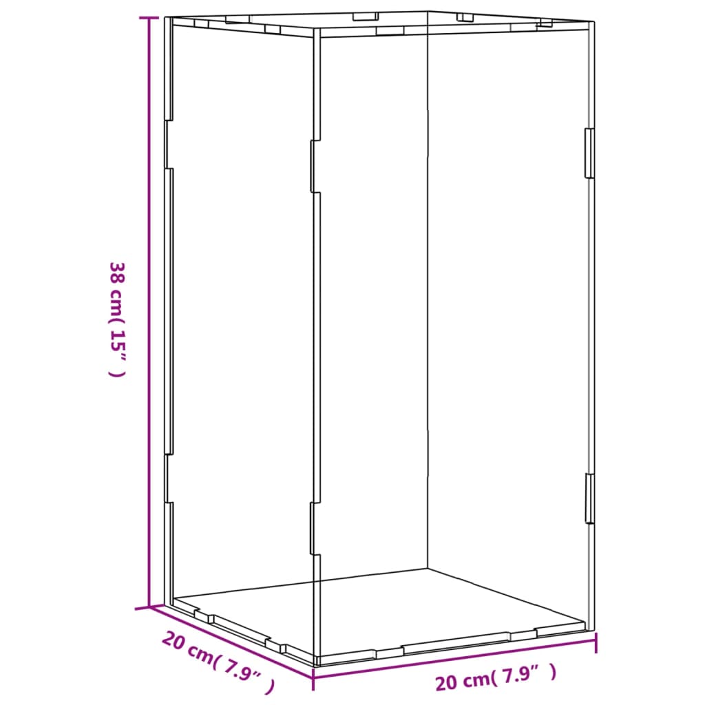 displaykasse transparent 20x20x38 cm akryl