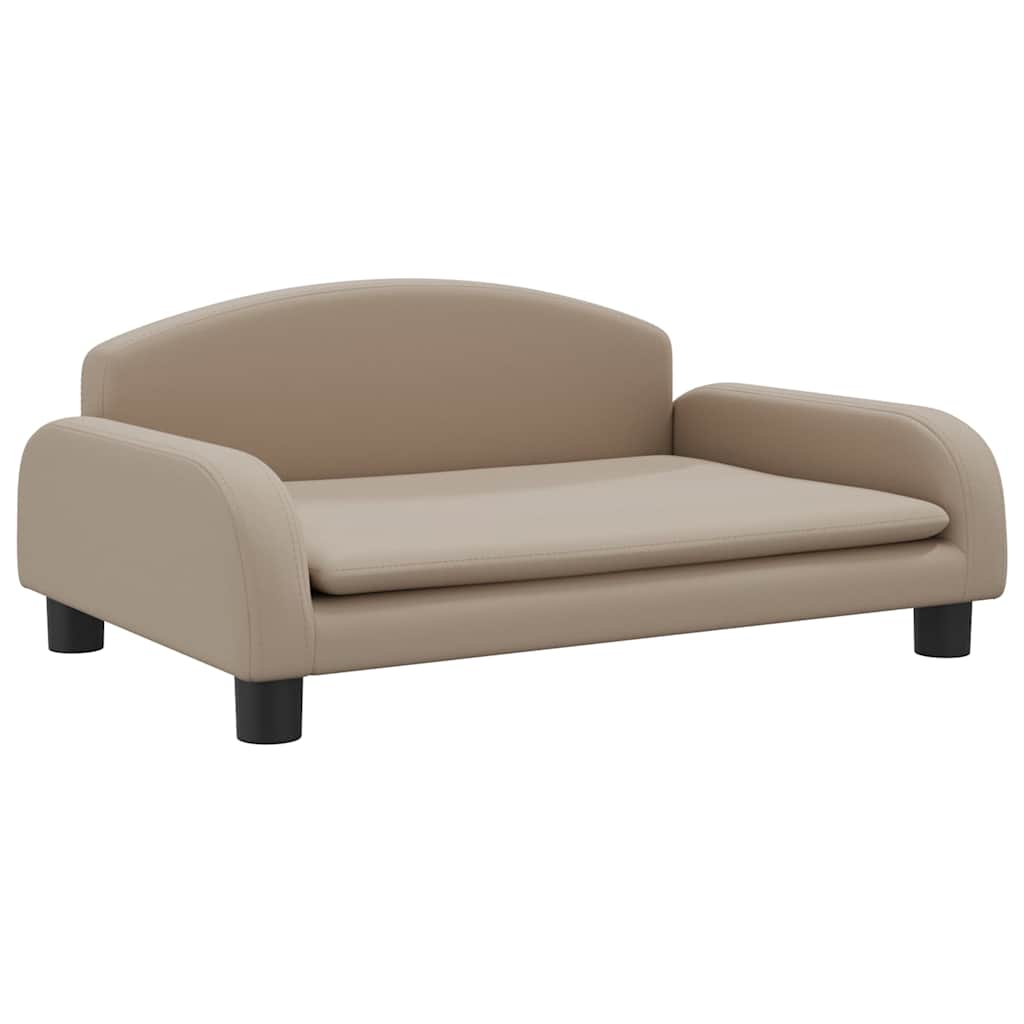 sofa til børn 70x45x30 cm kunstlæder cappuccinofarvet