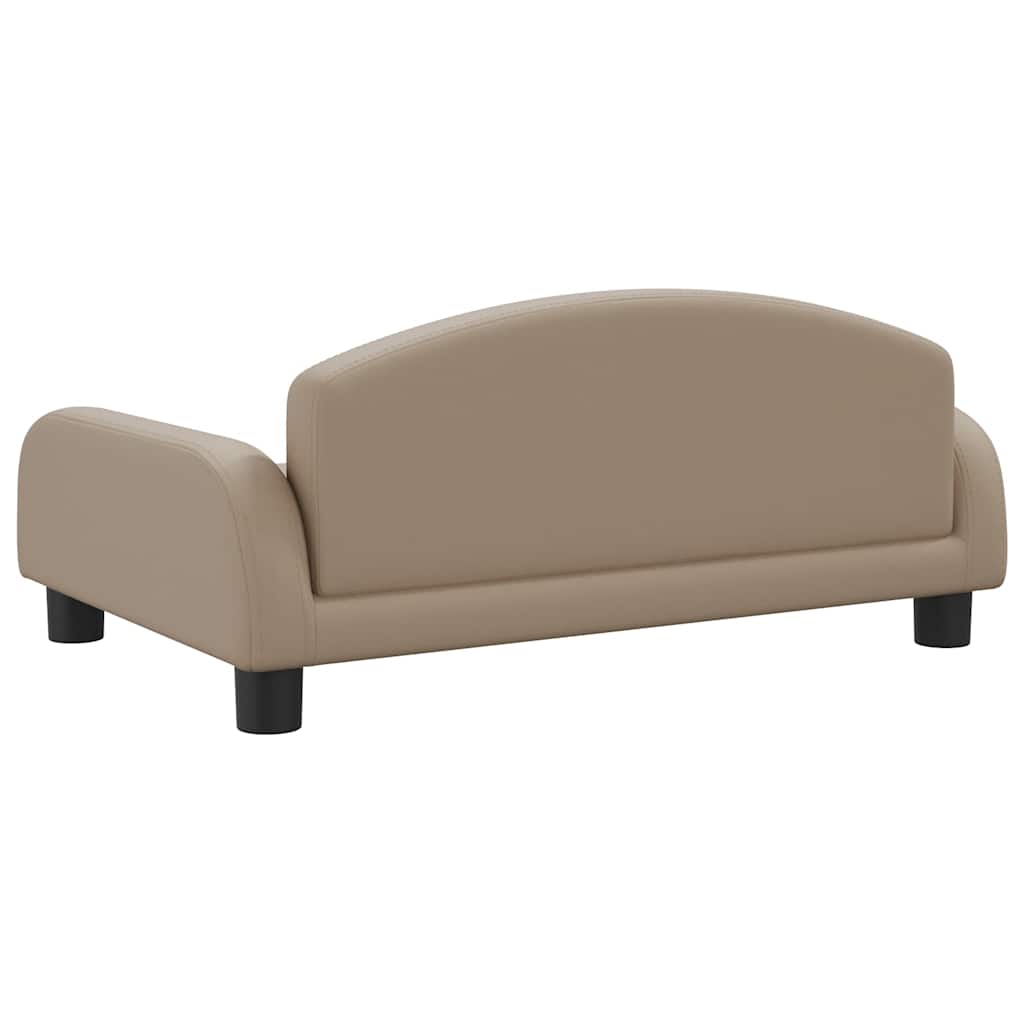 sofa til børn 70x45x30 cm kunstlæder cappuccinofarvet
