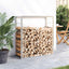 brændestativ 80x28x86 cm rustfrit stål