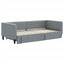 daybed med udtræk og skuffer 100x190 cm stof lysegrå