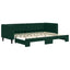 daybed med udtræk 80x200 cm velour mørkegrøn