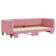 daybed med udtræk 80x200 cm velour lyserød