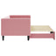 daybed med udtræk 80x200 cm velour lyserød