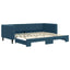daybed med udtræk 90x200 cm velour blå