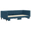 daybed med udtræk 90x200 cm velour blå