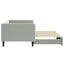 daybed med udtræk 90x200 cm velour lysegrå