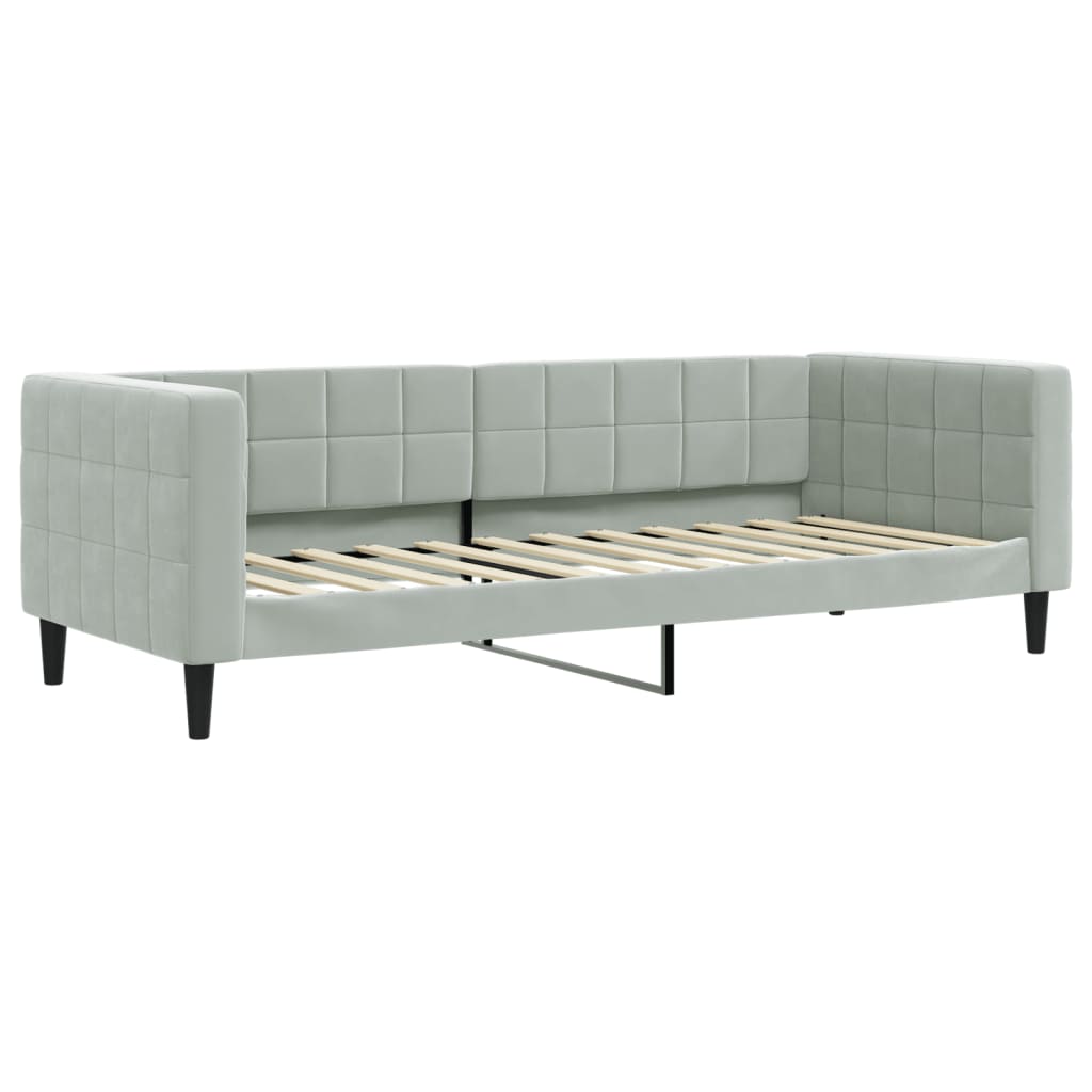 daybed med udtræk 90x200 cm velour lysegrå