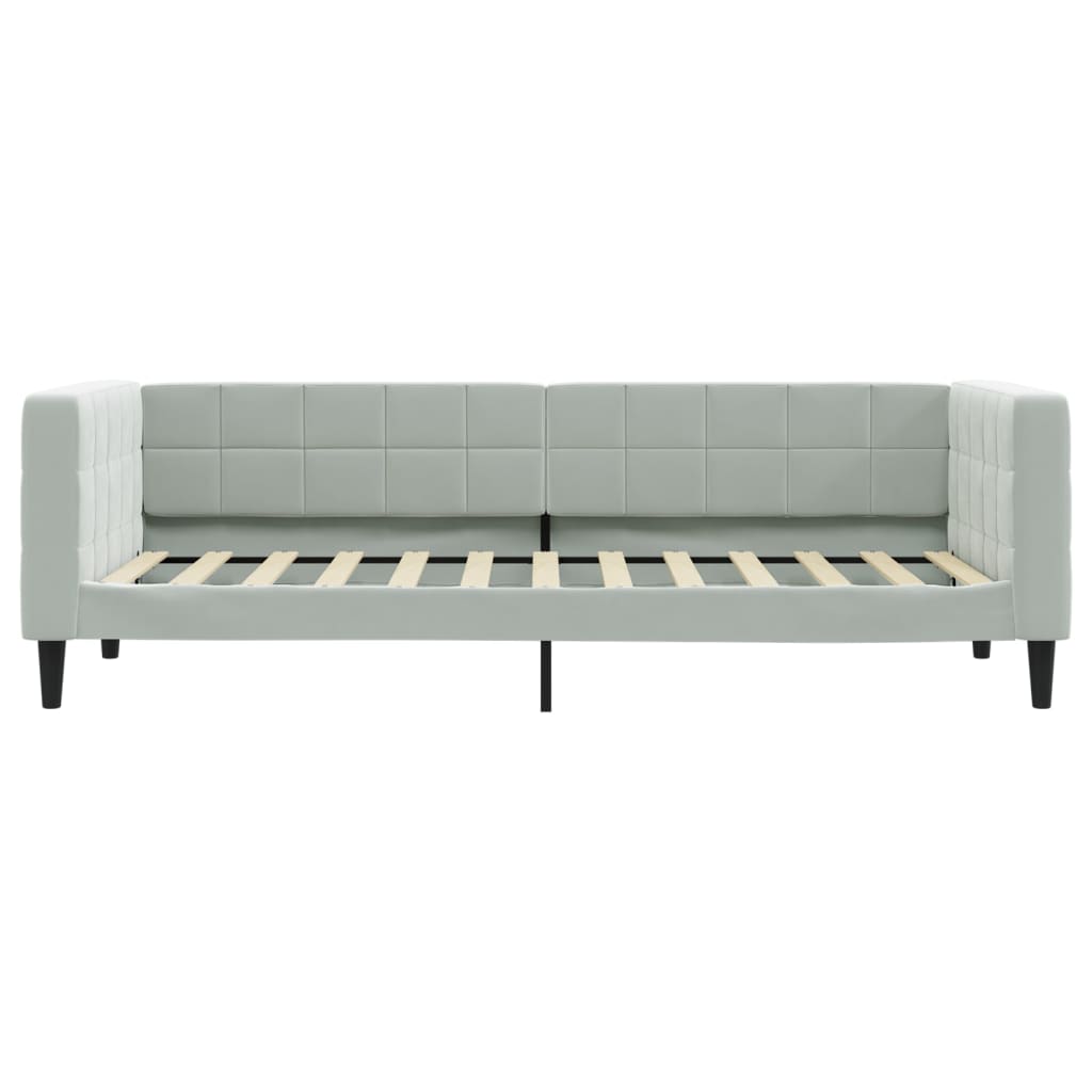 daybed med udtræk 90x200 cm velour lysegrå