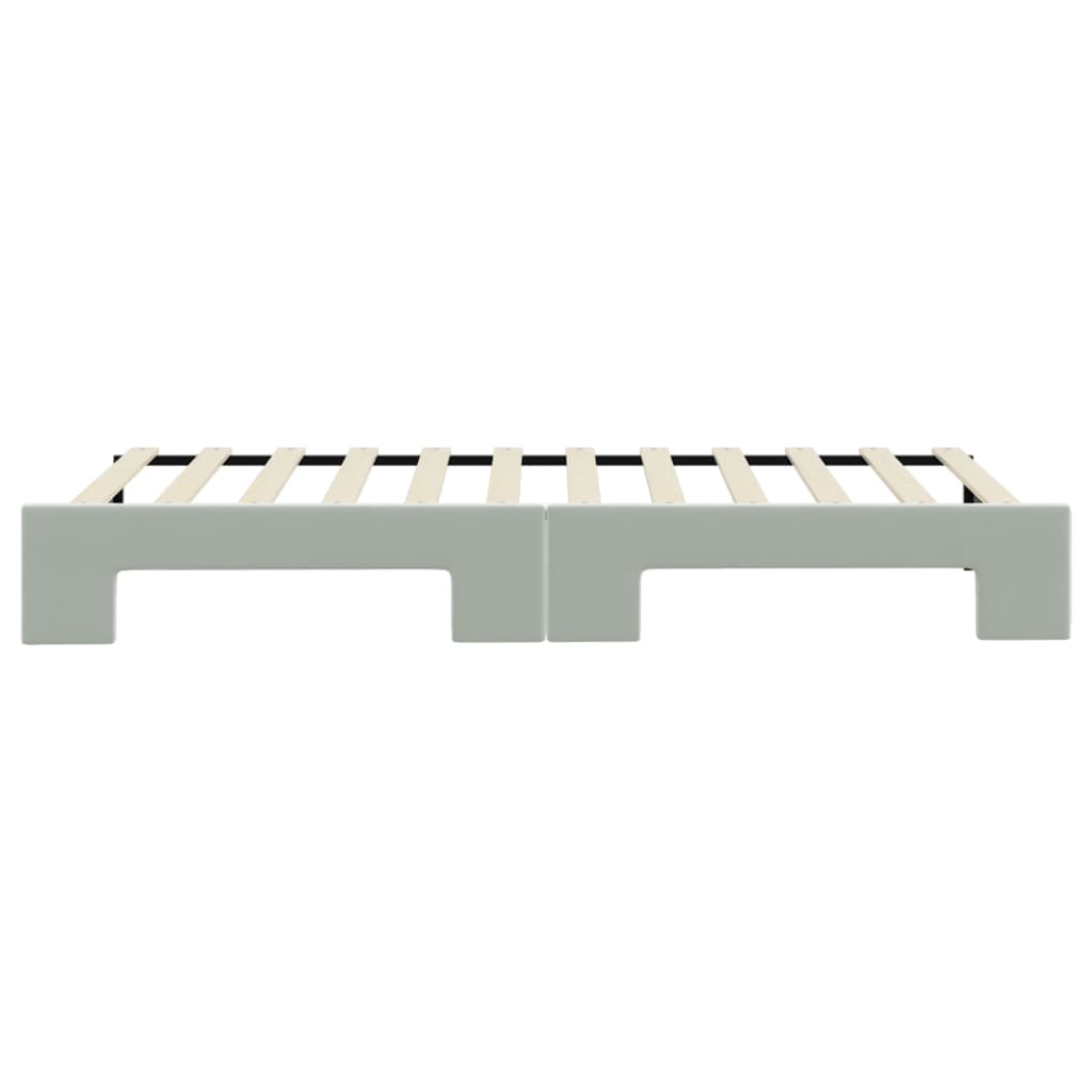daybed med udtræk 90x200 cm velour lysegrå