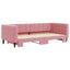 daybed med udtræk 90x200 cm velour lyserød