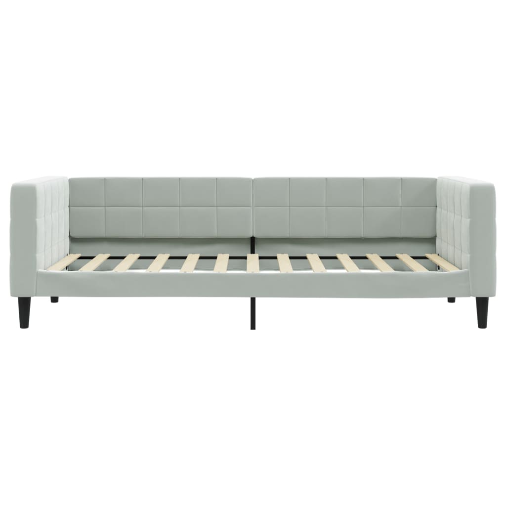 daybed med udtræk 100x200 cm velour lysegrå