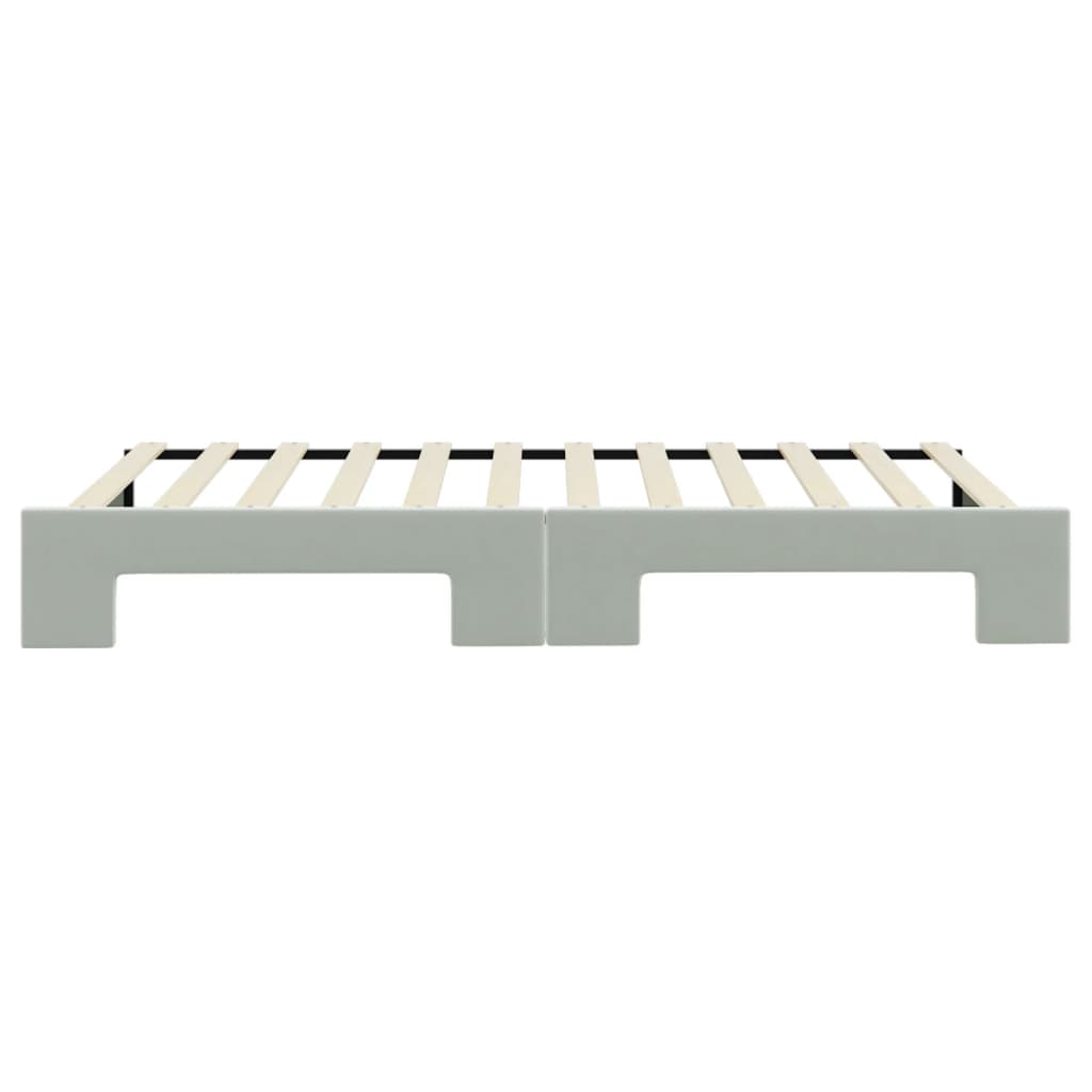 daybed med udtræk 100x200 cm velour lysegrå