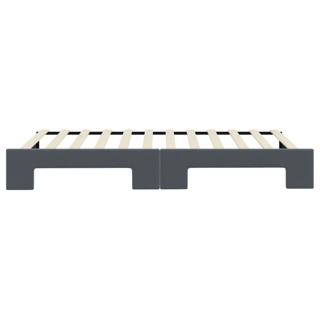 daybed med udtræk 100x200 cm velour mørkegrå