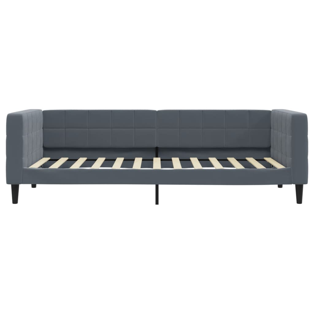 daybed med udtræk 100x200 cm velour mørkegrå