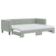 daybed med udtræk og madras 80x200 cm velour lysegrå