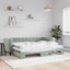 daybed med udtræk og madras 80x200 cm velour lysegrå