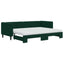 daybed med udtræk og madras 80x200 cm velour mørkegrøn
