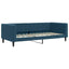 daybed med udtræk og madras 90x200 cm velour blå