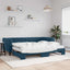 daybed med udtræk og madras 90x200 cm velour blå