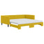 daybed med udtræk og madras 100x200 cm velour gul
