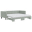 daybed med udtræk og madras 90x190 cm velour lysegrå