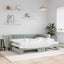 daybed med udtræk og madras 90x190 cm velour lysegrå