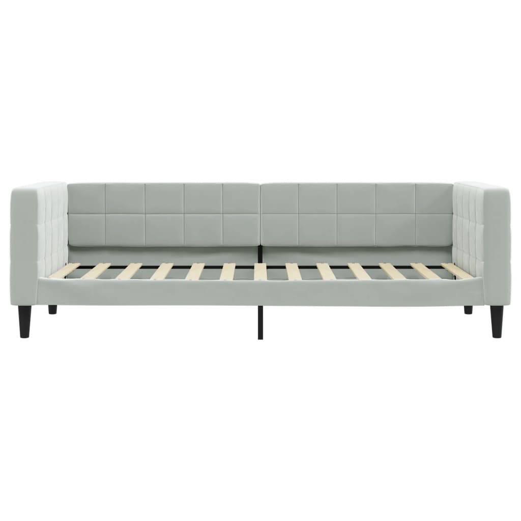 daybed med udtræk og skuffer 80x200 cm velour lysegrå