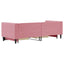daybed med udtræk og skuffer 80x200 cm velour lyserød